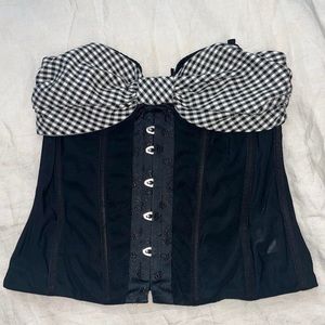 Dolce and Gabbana mesh / gingham corset